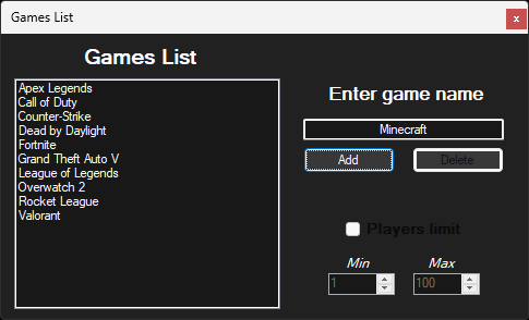 Games List image