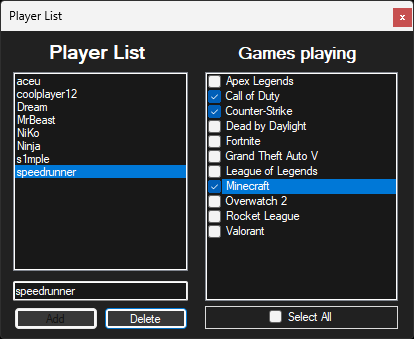 Player List image