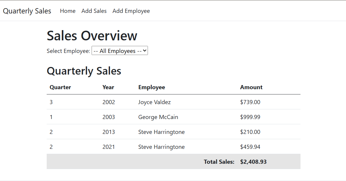 Quarterly Sales App image